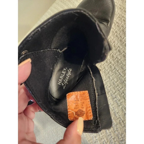 Harley-Davidson Motorcycle Khari Boots Black Leather Ankle Riding Women's 6.5 - Picture 10 of 12